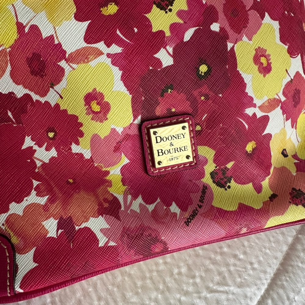 Dooney & Bourke Floral Pink and Yellow Crossbody Bag - Picture 2 of 7